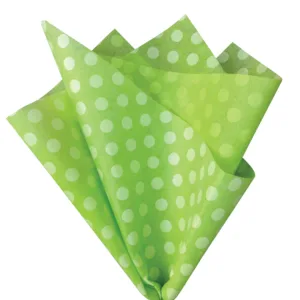 Home Decor Large Dots White On Green