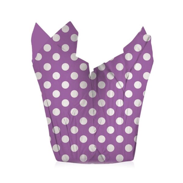 Large Dots Purple Metallic Pot Cover
