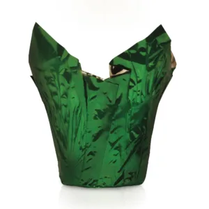 Holiday Green Metallic Pot Cover